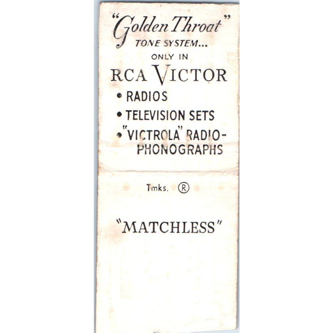 RCA Victor Madison Lake Hatchery MN Vintage Matchbook Cover SF4-Y2