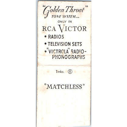 RCA Victor Madison Lake Hatchery MN Vintage Matchbook Cover SF4-Y2