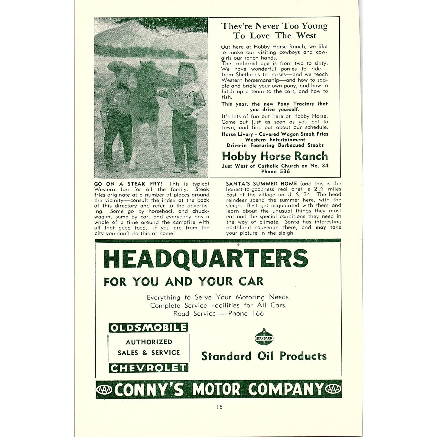 Dale's Motor Company Don Brown's Flying Service 1957 Estes Park CO Ad AG4-1