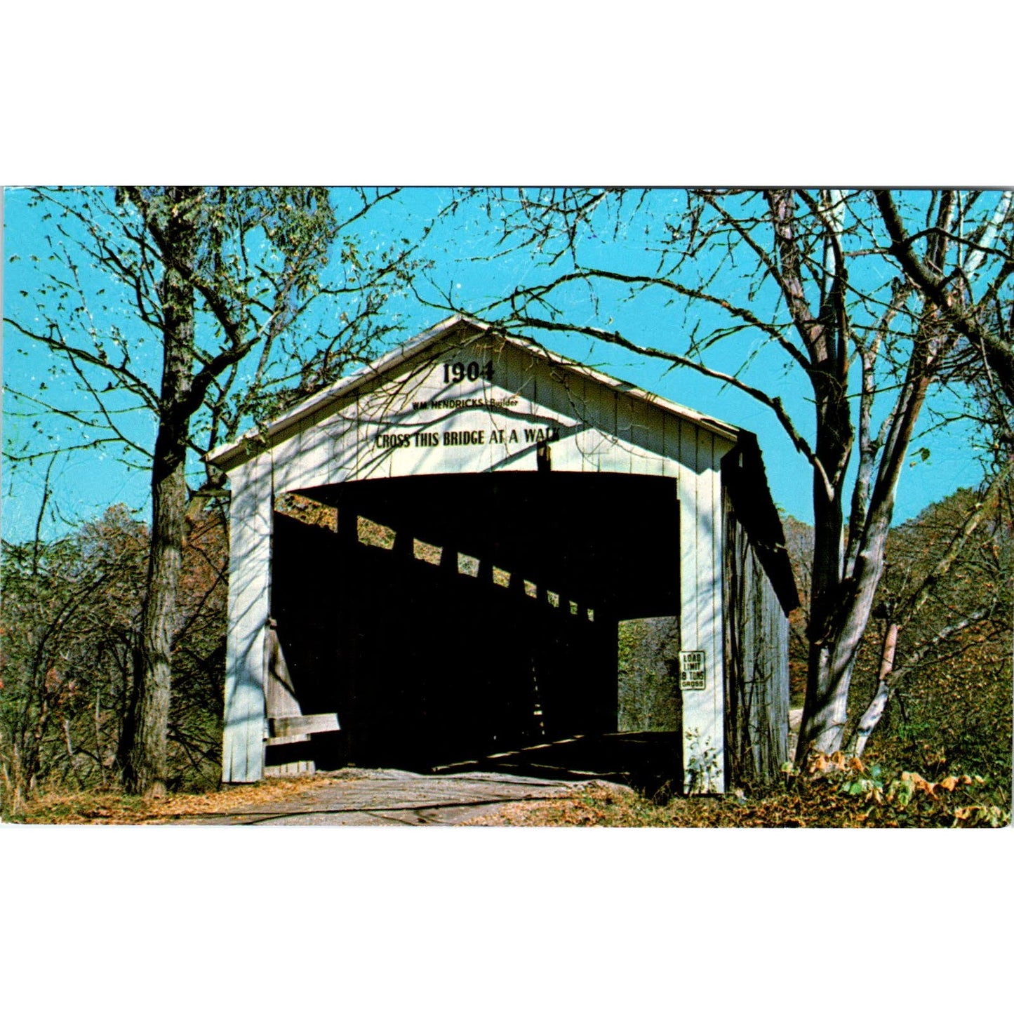 Rush Creek Bridge Parke County Indiana #30 Covered Bridge Postcard PB10