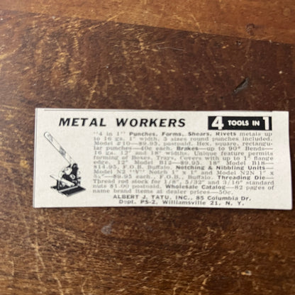 Albert J Tatu Inc Metal Workers Williamsville NY 1955 Ad AF9-S9