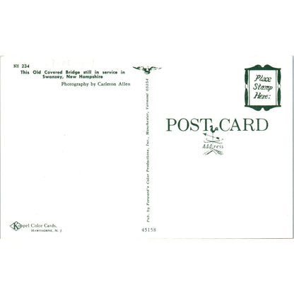 Old Covered Bridge in Swanzey NH Covered Bridge Postcard PC4