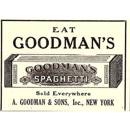 Goodman's Spaghetti A. Goodman & Sons Inc New York 1916 Ad AF6-15