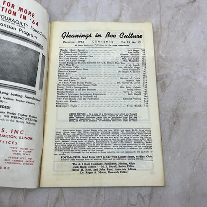 1963 Dec Gleanings in Bee Culture Magazine Bees Beekeeping Honey TD7