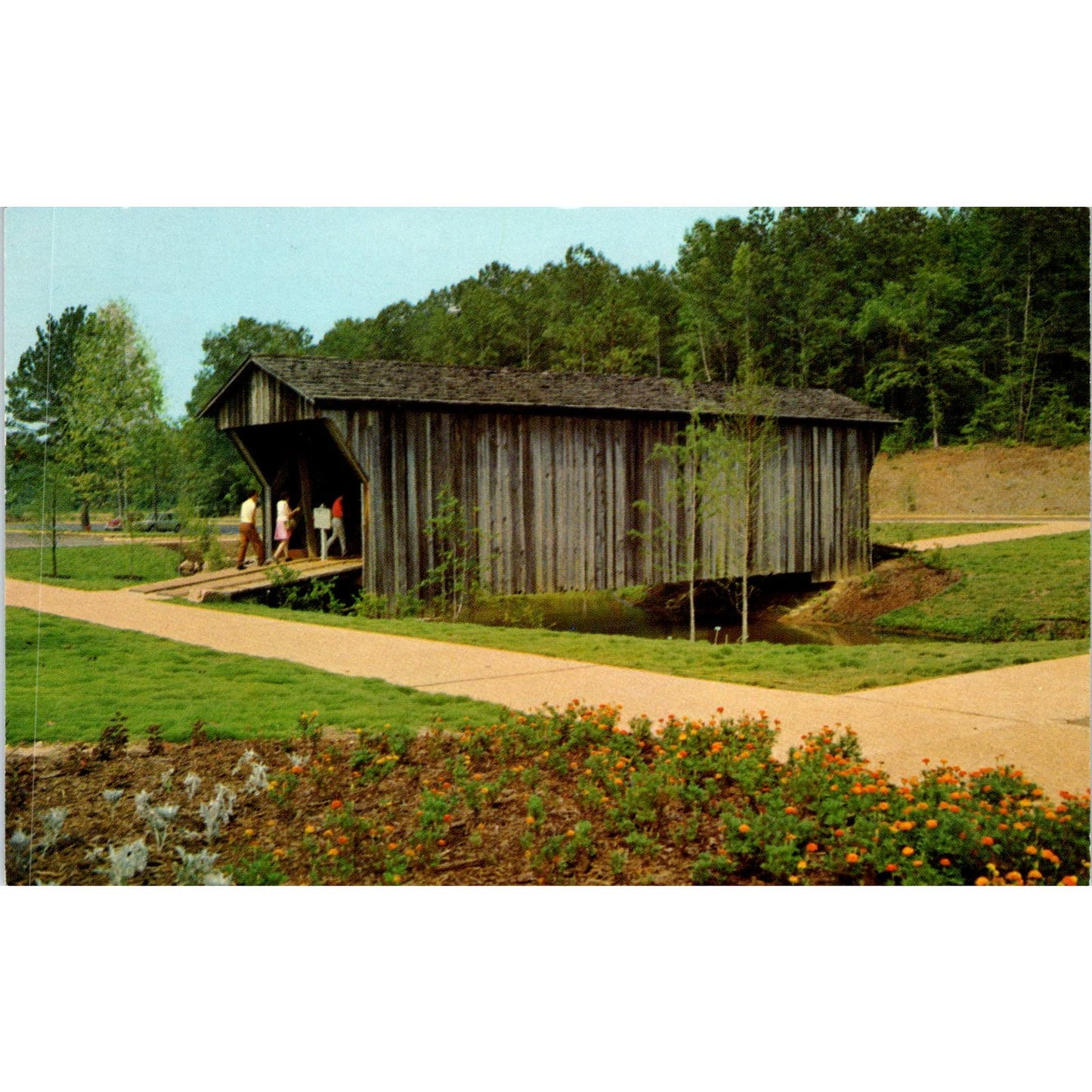 Callaway Gardens Pine Mountains Georgia Vintage Covered Bridge Postcard PC12