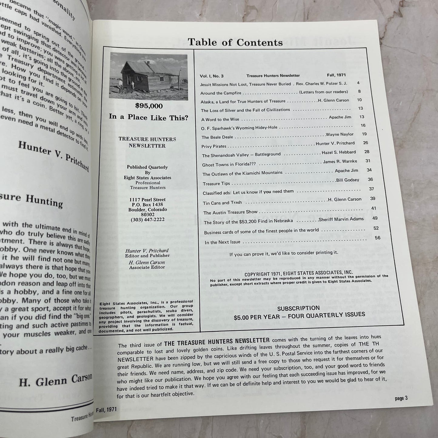 1971 Fall - Treasure Hunters Newsletter - Ghost Towns in Florida M19