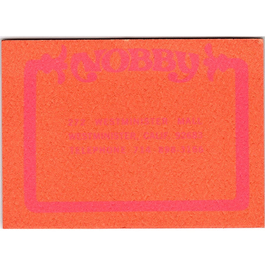 Nobby Westminster CA Vintage Business Card ML1-6