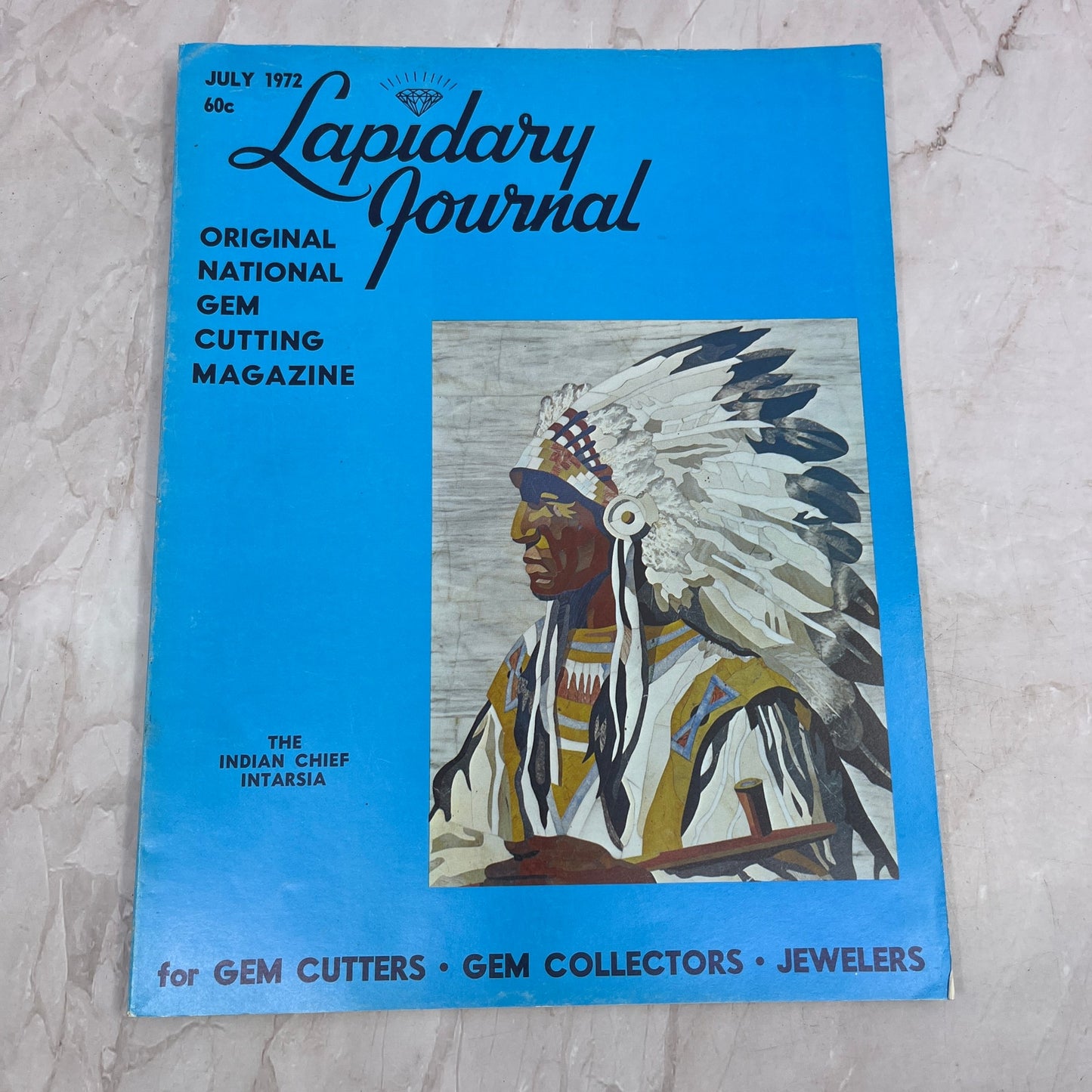 The Indian Chief Intarsia - Lapidary Journal Magazine - Jul 1972 M25