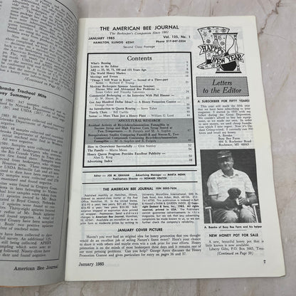 1985 Jan American Bee Journal Magazine Bees Beekeeping Honey M8