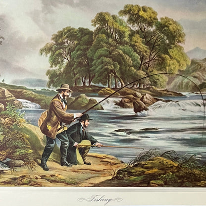 Vintage Salmon Fishing by Alexander Rolfe Art Print 9x12 V4