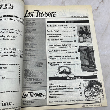 1985 June - Lost Treasure Magazine - Treasure Hunting Gold Prospecting M15