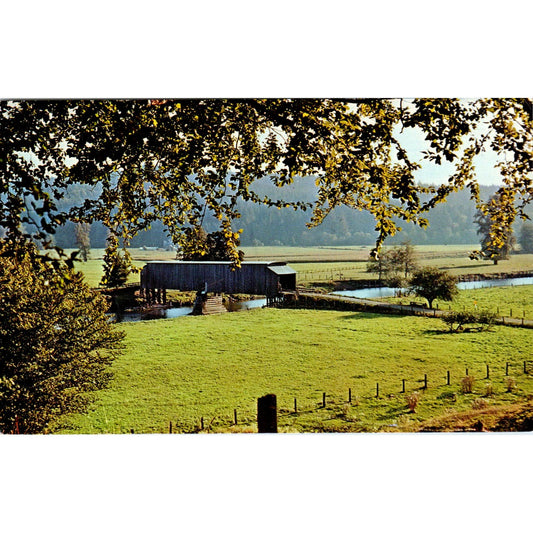 Wahkiakum County Cathlamet, Washington Covered Bridge Postcard PB12