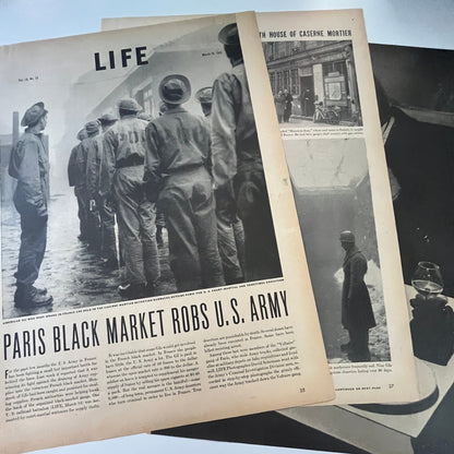 Paris Black Market Robs US Army 3 Pages 1940s WWII Era Article V29-5