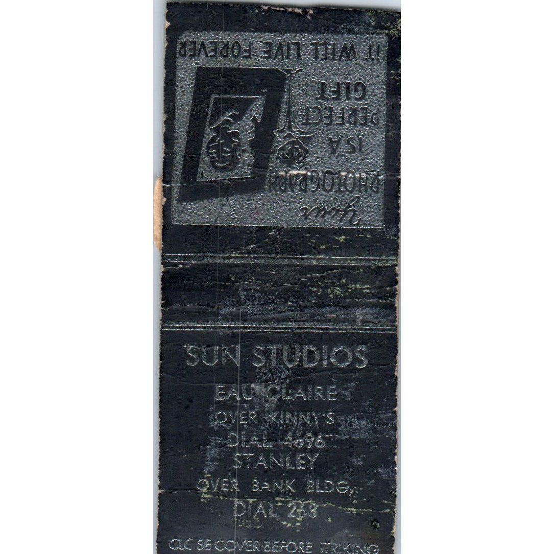 Sun Studios Photography Eau Claire WI Vintage Matchbook Cover SD4-Y10