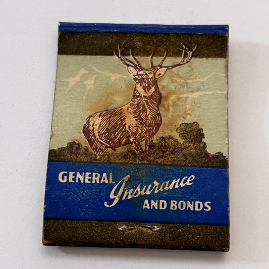 Dan Quigg General Ins and Bonds Vintage Matchbook Cover TB8-MB3-8
