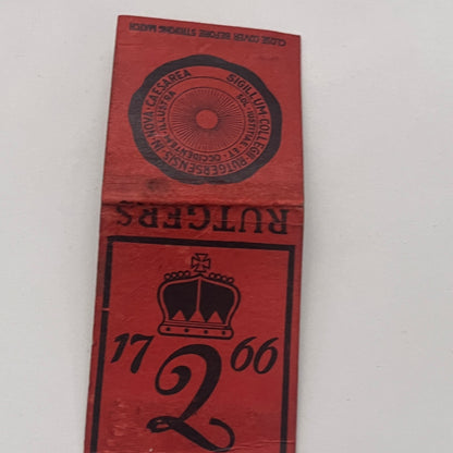 Rutgers Sigillum College Vintage Matchbook Cover TB8-MB2-2