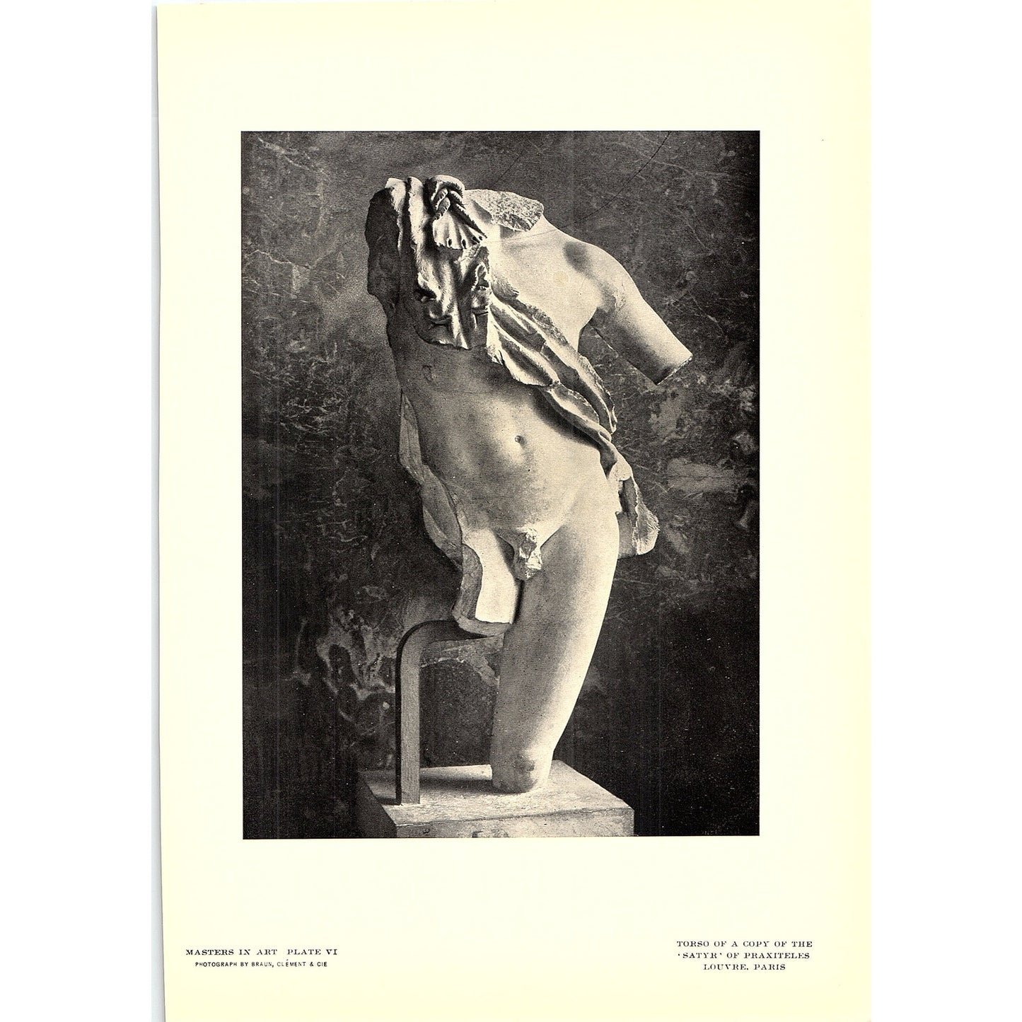 Torso of a Copy of the Satyr of Praxiteles - 1902 Litho Art Print AF4-9