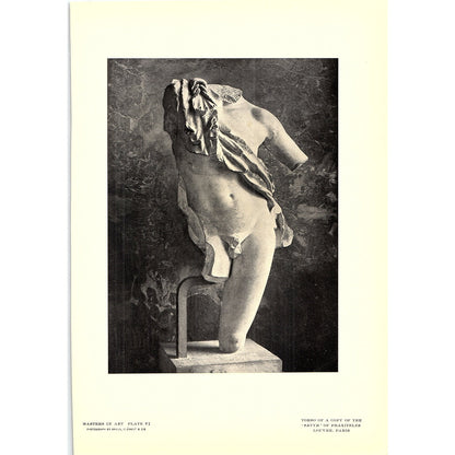 Torso of a Copy of the Satyr of Praxiteles - 1902 Litho Art Print AF4-9