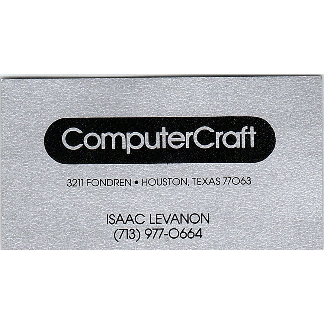 Isaac Levanon ComputerCraft Houston TX Vintage Business Card SD9-B2