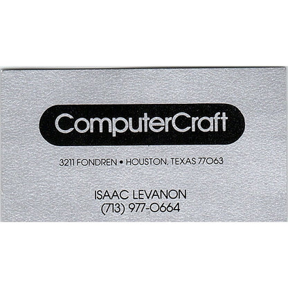 Isaac Levanon ComputerCraft Houston TX Vintage Business Card SD9-B2