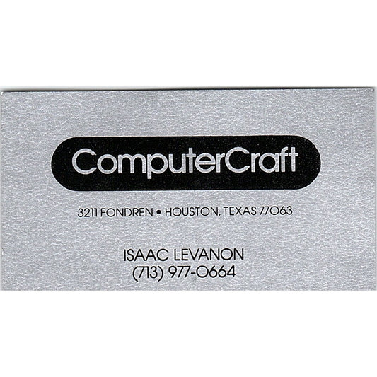 Isaac Levanon ComputerCraft Houston TX Vintage Business Card SD9-B2