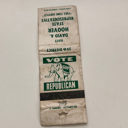 Vote David A Hoover State Rep 39th District Republican Matchbook TB6-MB2-15