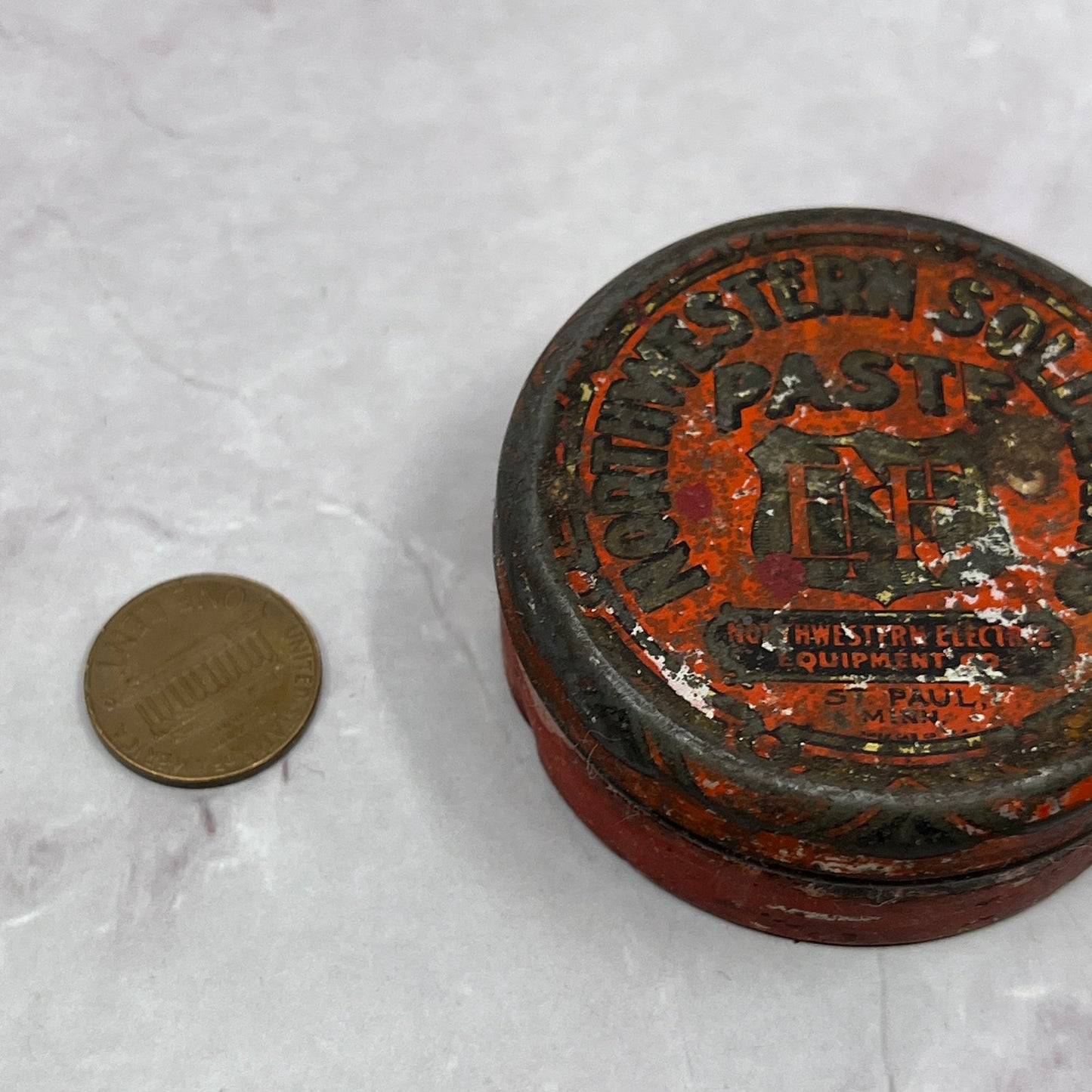 Antique Northwestern Electric Equipment Co Soldering Paste Tin St Paul MN SC1