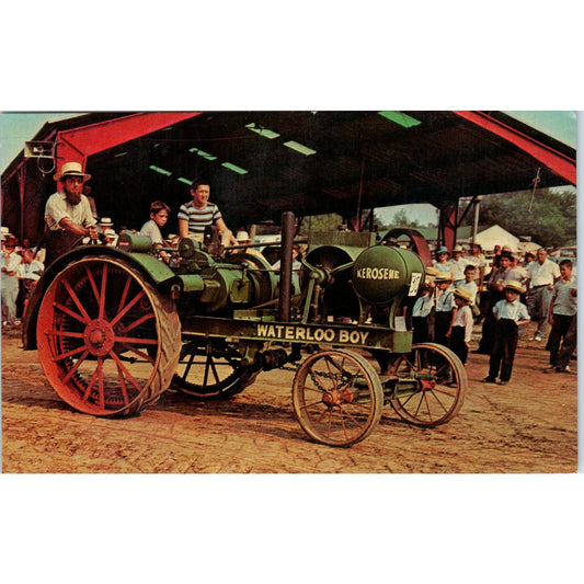 Amish Man With Antique Tractor Pennsylvania Dutch Country Postcard PD7
