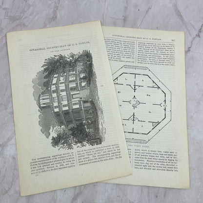 1857 Original Article - Octagonal Country-Seat of O.S.Fowler on the Hudson D19