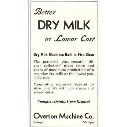 Overton Machine Co Dowagiac MI, Gopher Chemical Co St. Paul MN 1953 Ad AE9-DC1