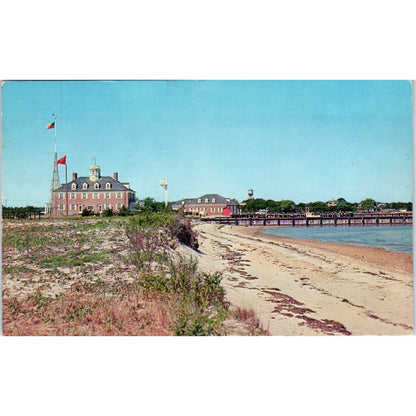 Hampton Bays Long Island Coast Guard Station Shinecock Bay Vintage Postcard PE3