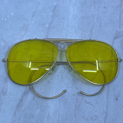 1960's Yellow Tint Bullet Hole Aviator Kalichrome Shooting Sunglasses TH9-G1-1