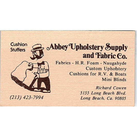 Abbey Upholstery Supply & Fabric Co Richard Cowen LongBeach Business Card SF3-B6