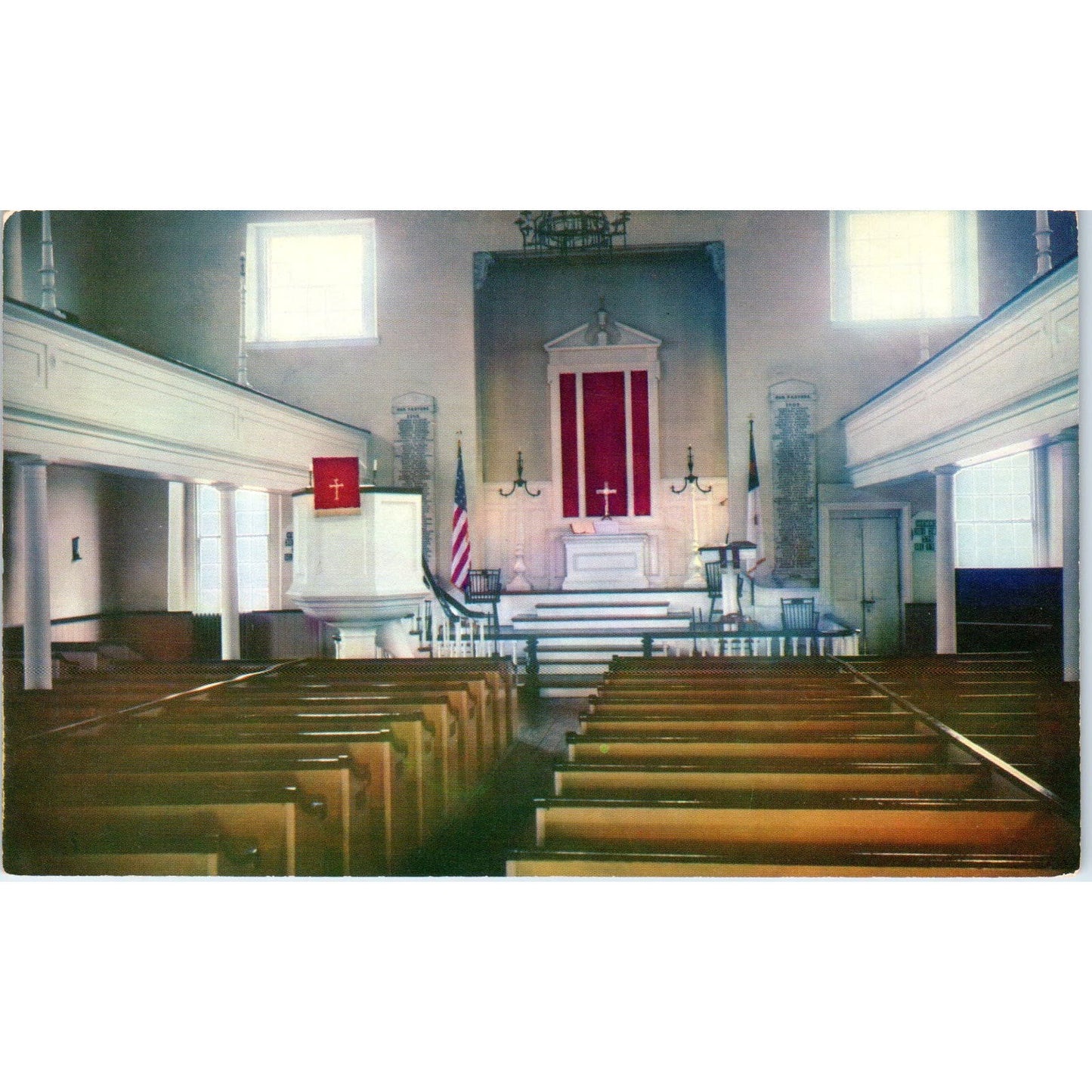 Old St. George's Methodist Church Sanctuary Philadelphia PA Vintage Postcard PD4