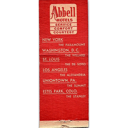 Hotel Paramount New York City Times Square Vintage Matchbook Cover SC7-Y1
