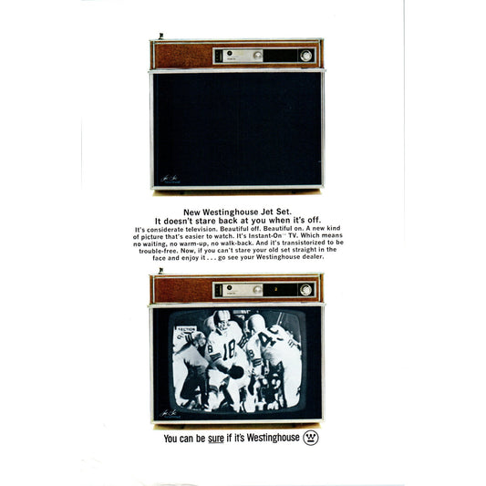 Westinghouse Jet Set Television TV Teleset - Vintage Magazine Ad D21
