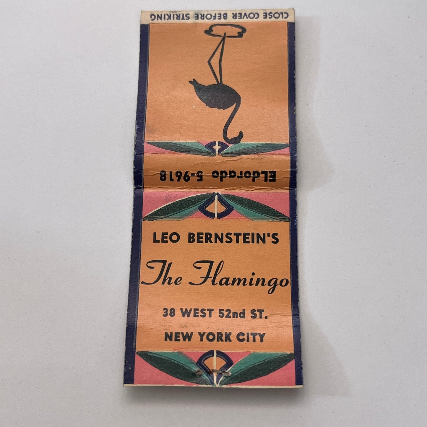 Leo Bernstein's The Flamingo New York City Vintage Matchbook Cover TB8-MB-12