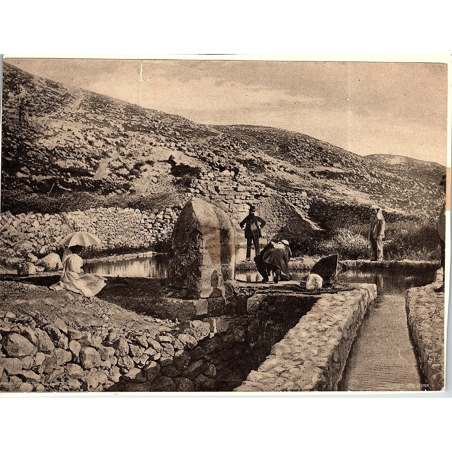 c1920 Jericho Biblical Waters Religious Site Middle East Rahab Vtg Print 6x7 V12