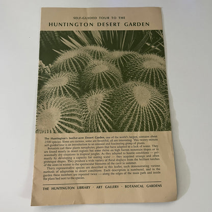 Self-Guided Tour to the Huntington Desert Garden Booklet San Marino CA  TE2-BB