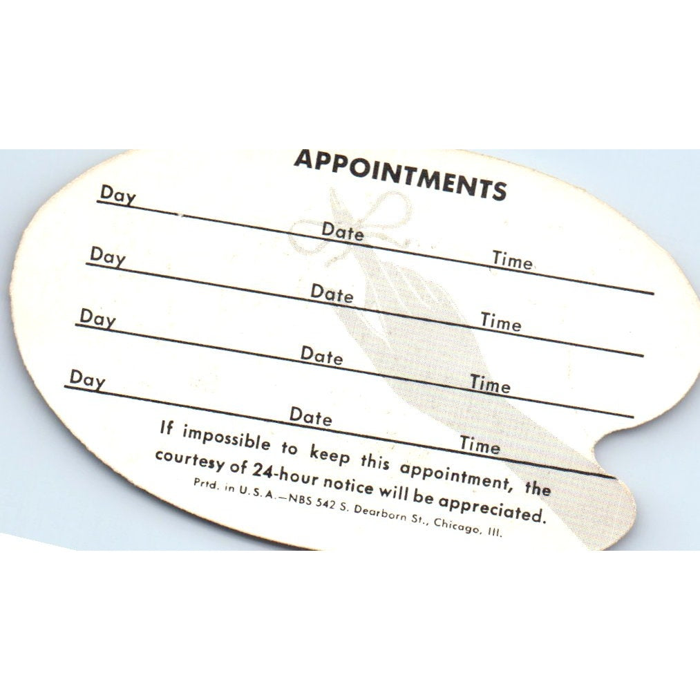 Lady Ann's House of Beauty Long Beach Appointment Vintage Business Card SD8-B10