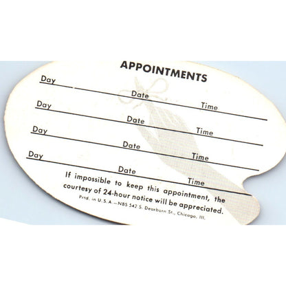 Lady Ann's House of Beauty Long Beach Appointment Vintage Business Card SD8-B10