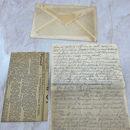 1947 Handwritten Letter and Article Mrs Charles Earhart Markle IN TI8-S5