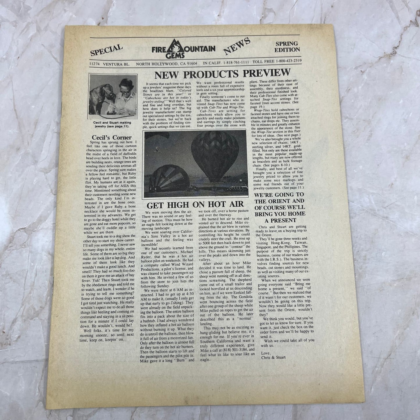 1985 Fire Mountain Gems Newsletter & Catalog North Hollywood CA M11