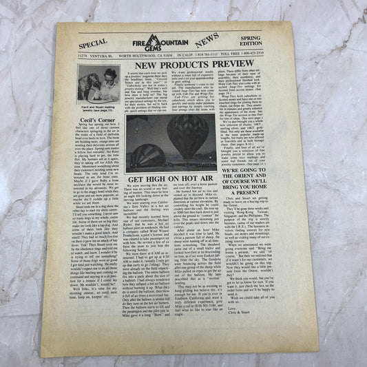 1985 Fire Mountain Gems Newsletter & Catalog North Hollywood CA M11