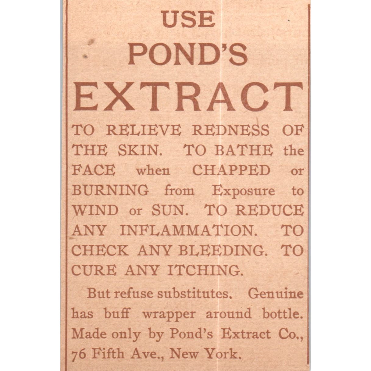 Use Pond's Extract - Pond's Extract Co NY c1890 Victorian Ad AE8-CH7