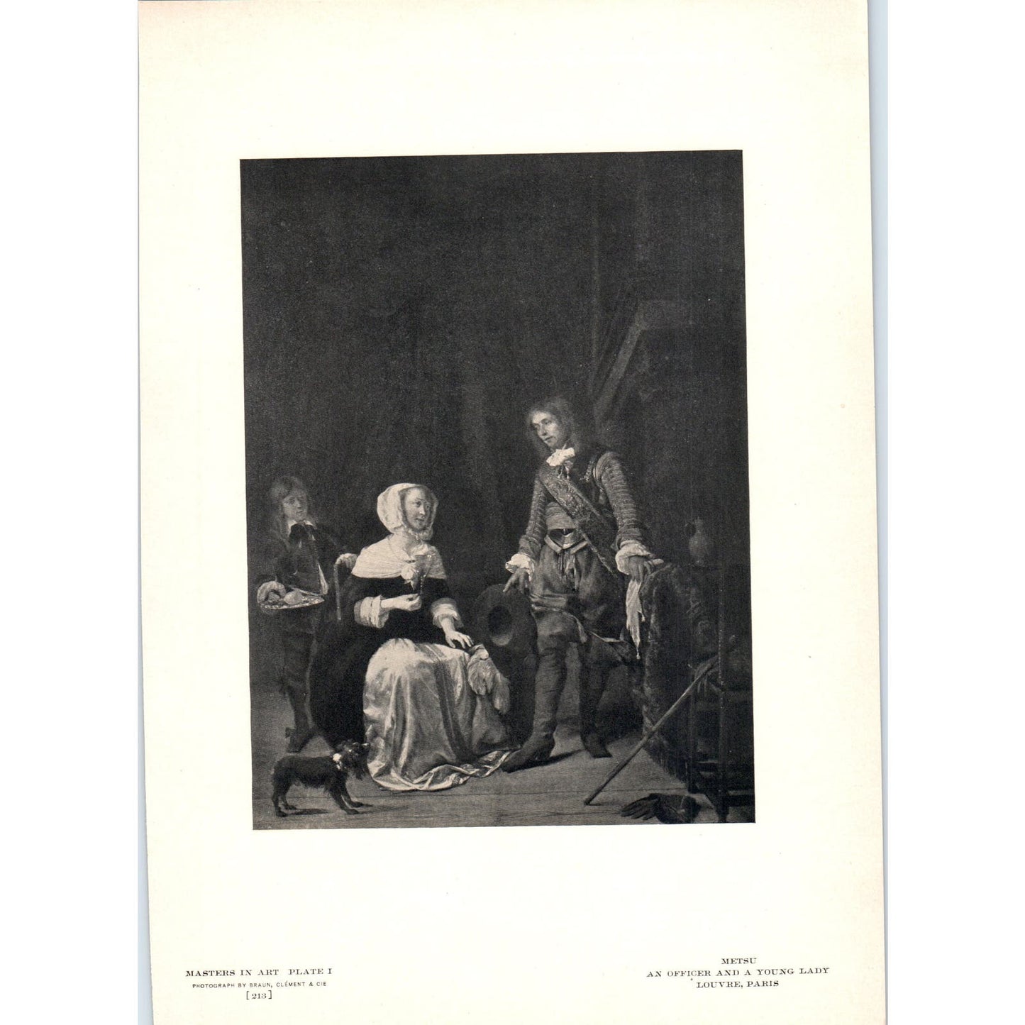 An Officer and a Young Lady - Metsu c1905 Art Print D14