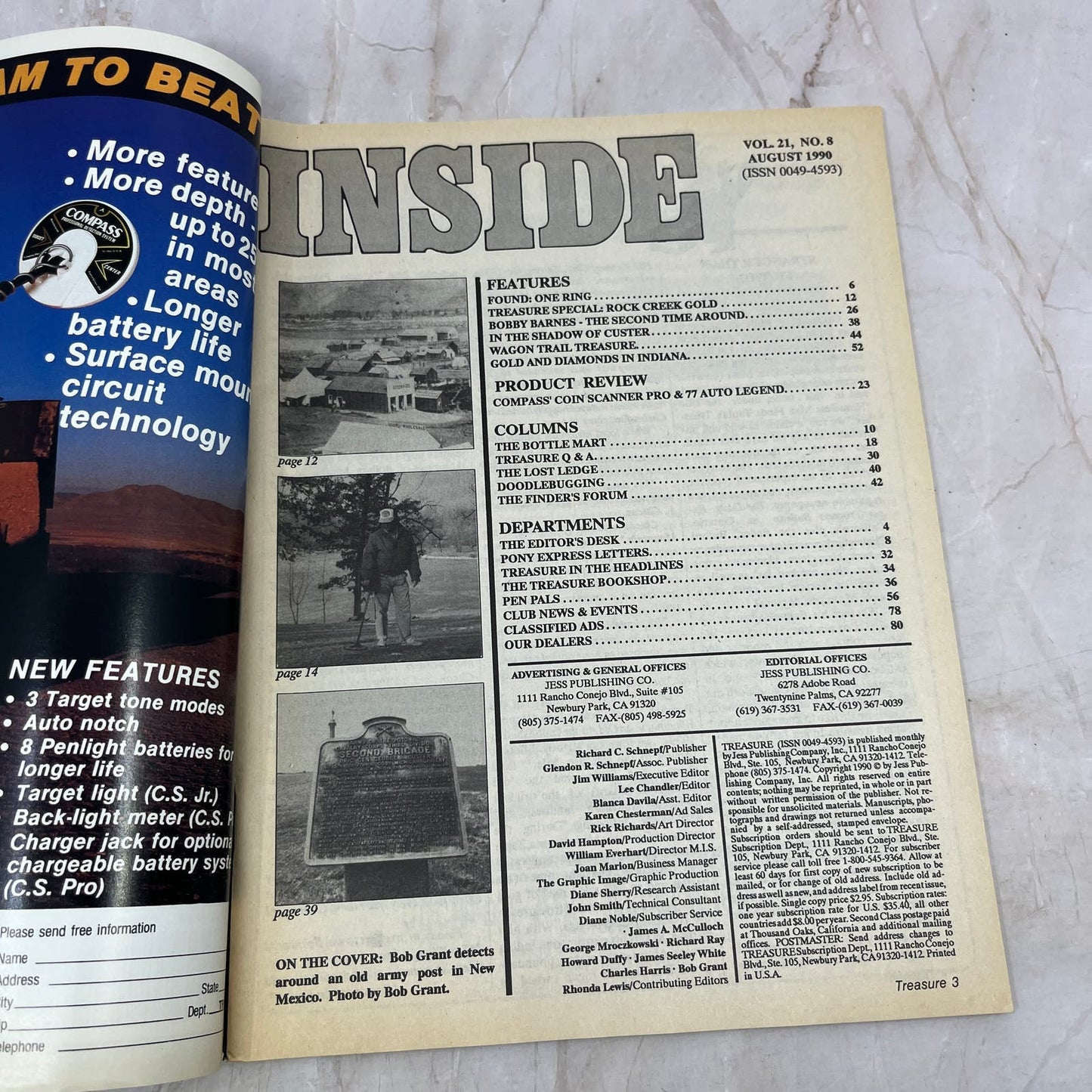 1990 Aug - Treasure Magazine - Treasure Hunting Prospecting Metal Detector M16