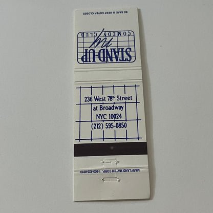 Stand-Up NY Comedy Club Vintage Matchbook Cover TB6-MB2-5