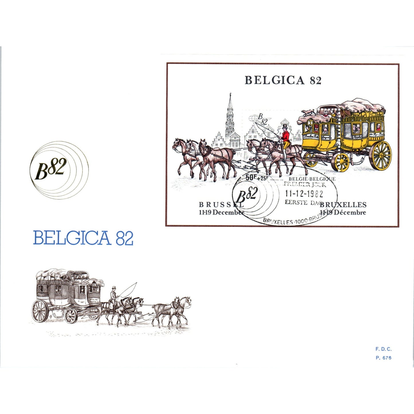 1982 Belgium Scott Belgicia 82 First Day Issue Postal Cover AB6