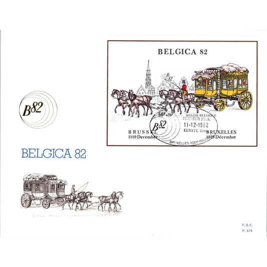 1982 Belgium Scott Belgicia 82 First Day Issue Postal Cover AB6